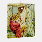 “Jeremy Fisher Reads the News” by Beatrix Potter セラミックオーナメント (右)