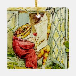 “Jeremy Fisher Reads the News” by Beatrix Potter セラミックオーナメント