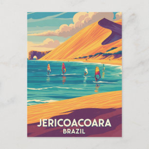 Jericoacoaraブラジルトラベルのウィンドサーファー ポストカード
