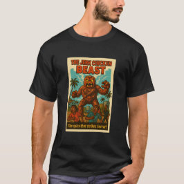 Jerk Chicken Beast Retro Caribbean Horror Art Tシャツ