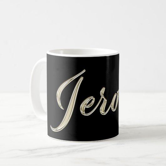 Jerome Name whitegold Tasse Teetasse Kaffeetasse コーヒーマグカップ (正面左)