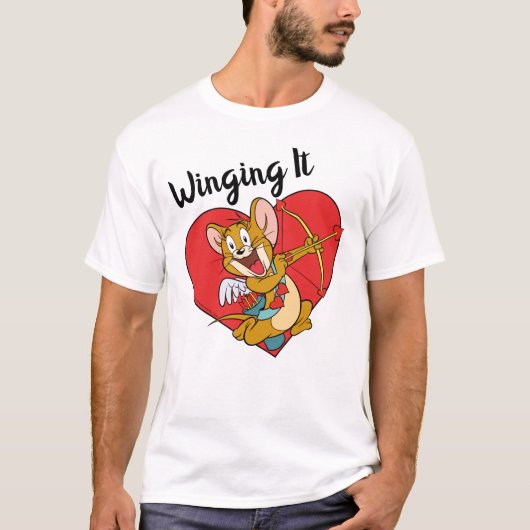 Jerry Mouse Dressed as Valentine Cupid Tシャツ (正面)