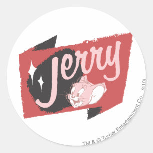 Jerry Red and Black Logo ラウンドシール