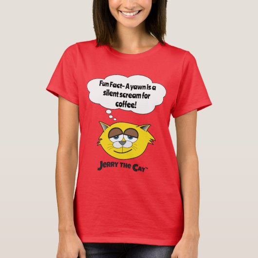Jerry The Cat WomensのTシャツ「おもしろいファクト」 Tシャツ (正面)