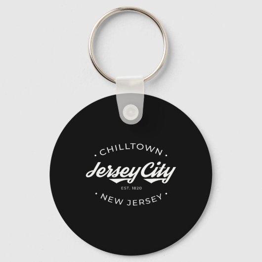 Jersey City New Jersey Chilltown - Black - Small - キーホルダー (正面)