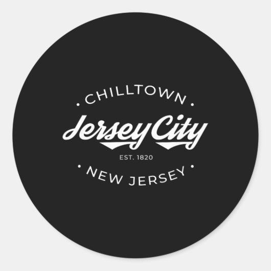 Jersey City New Jersey Chilltown - Black - Small - ラウンドシール (正面)