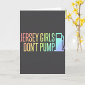 Jersey Girls Don't Pump Gas Funny New Jersey State カード (黄色い花)