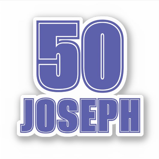 Jersey Number with Name Sticker, Sports Themed シール (正面)