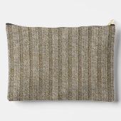 Jersey Stripe Knit Pattern in Soft Beige アクセサリーポーチ (裏面)