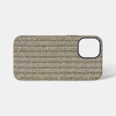 Jersey Stripe Knit Pattern in Soft Beige iPhoneケース (裏面横)