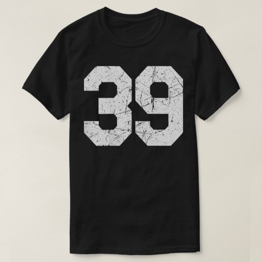 Jersey Uniform Number #39 Athletic Style Sports BA Tシャツ (デザイン正面)
