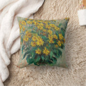 Jerusalem Artichoke Flowers by Claude Monet クッション (ブランケット)