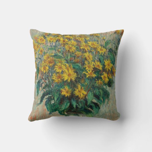 Jerusalem Artichoke Flowers by Claude Monet クッション (裏面)