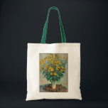 Jerusalem Artichoke Flowers by Claude Monet トートバッグ<br><div class="desc">Jerusalem Artichoke Flowers (1880) by Claude Monetは、ヴィンテージの印象派のアート素晴らしフローラスチルライフの一つ絵画で、黄色いエルサレムのアーティチョークの花が花瓶に咲いている。アーティストについて：クロード・モネ(1840-1926)は印象派の運動の創始者であフランスのり絵画、その絵画の大部分は「空中に浮かぶ」（野外に浮かぶ）スタイル印象派の風景である。</div>