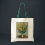 Jerusalem Artichoke Flowers by Claude Monet トートバッグ<br><div class="desc">Jerusalem Artichoke Flowers (1880) by Claude Monetは、ヴィンテージの印象派のアート素晴らしフローラスチルライフの一つ絵画で、黄色いエルサレムのアーティチョークの花が花瓶に咲いている。アーティストについて：クロード・モネ(1840-1926)は印象派の運動の創始者であフランスのり絵画、その絵画の大部分は「空中に浮かぶ」（野外に浮かぶ）スタイル印象派の風景である。</div>