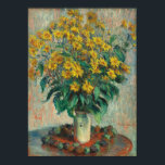 Jerusalem Artichoke Flowers by Claude Monet ポスター<br><div class="desc">Jerusalem Artichoke Flowers (1880) by Claude Monet is a vintage impressionist fine art floral still life painting featuring blooming yellow Jerusalem artichoke flowers in a vase. About the artist: Claude Monet (1840-1926) was a founder of the French impressionist painting movement with most of his paintings being "en plein air" (in...</div>