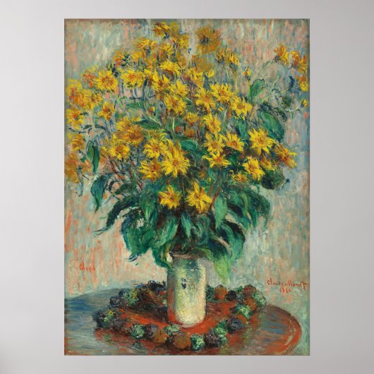 Jerusalem Artichoke Flowers by Claude Monet ポスター (正面)