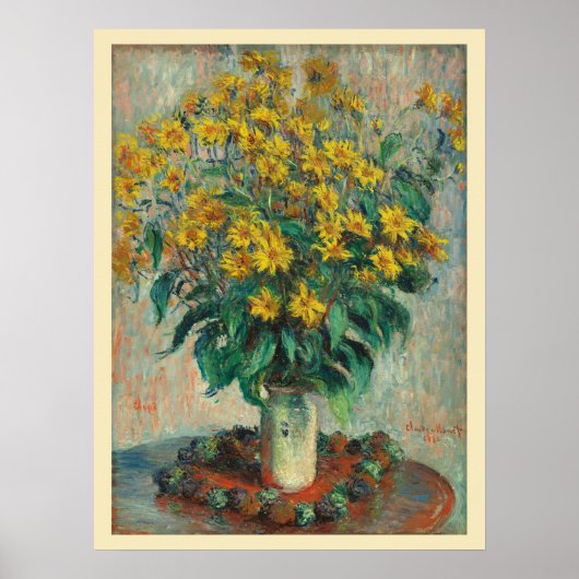 Jerusalem Artichoke Flowers by Claude Monet ポスター (正面)