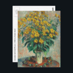 Jerusalem Artichoke Flowers by Claude Monet ポストカード<br><div class="desc">Jerusalem Artichoke Flowers (1880) by Claude Monetは、ヴィンテージの印象派のアート素晴らしフローラスチルライフの一つ絵画で、黄色いエルサレムのアーティチョークの花が花瓶に咲いている。アーティストについて：クロード・モネ(1840-1926)は印象派の運動の創始者であフランスのり絵画、その絵画の大部分は「空中に浮かぶ」（野外に浮かぶ）スタイル印象派の風景である。</div>