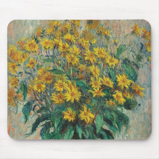 Jerusalem Artichoke Flowers by Claude Monet マウスパッド (正面)
