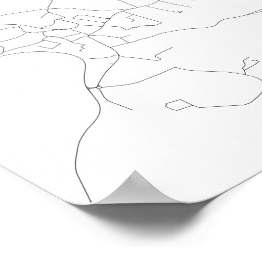 Jerusalem, Israel (black on white) ポスター (角)