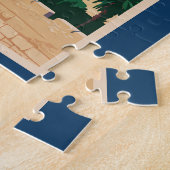 Jerusalem Israel Illustration Travel Art Vintage ジグソーパズル (側面)