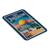 Jerusalem Israel Illustration Travel Art Vintage マグネット (右側)