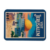 Jerusalem Israel Illustration Travel Art Vintage マグネット (横)