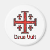 Jerusalem Knight Templar Crusader Cross Christian マグネット (正面)