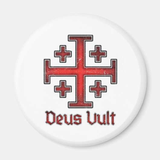 Jerusalem Knight Templar Crusader Cross Christian マグネット (正面)