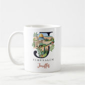 Jerusalem Monogram Letter J Personalized Gift コーヒーマグカップ (左)