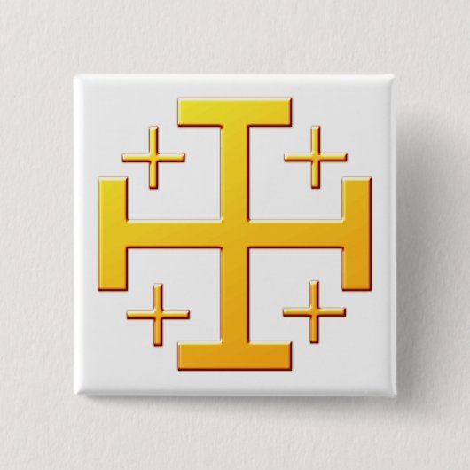 Jerusalemkreuz cross Jerusalem 缶バッジ (正面)