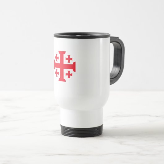 Jeruslam Templar Crusader Cross Travel Mug トラベルマグ (正面右)