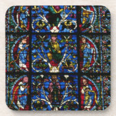 Jesseの西のfacadの尖頭アーチ窓の木 コースター (正面)