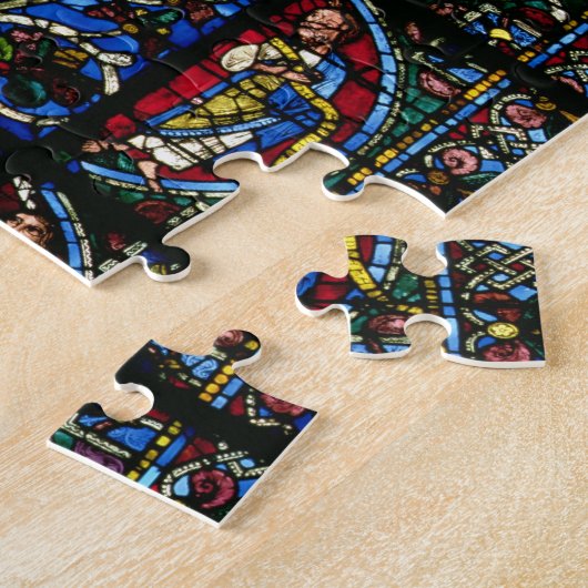 Jesseの西のfacadの尖頭アーチ窓の木 ジグソーパズル (側面)