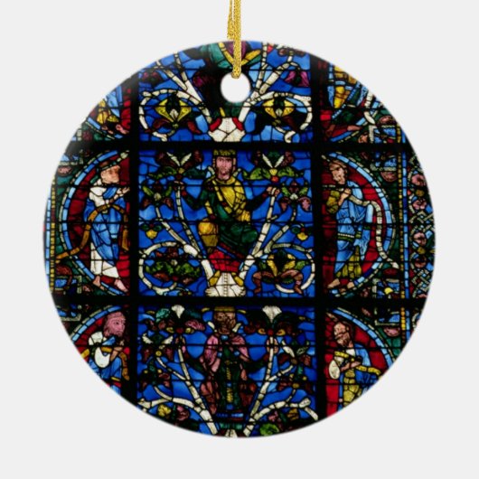 Jesseの西のfacadの尖頭アーチ窓の木 セラミックオーナメント (裏面)