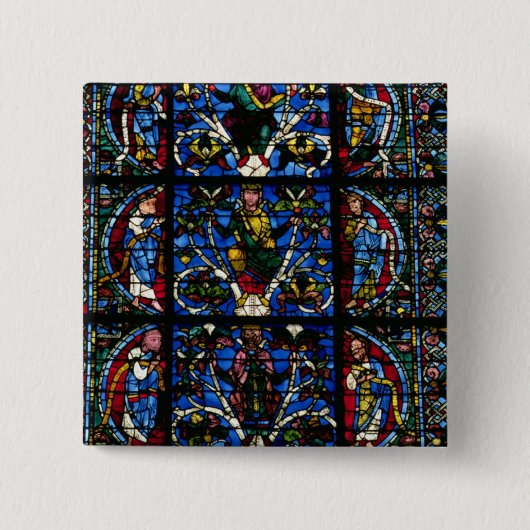 Jesseの西のfacadの尖頭アーチ窓の木 缶バッジ (正面)