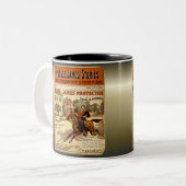 Jesseジェームスの違法の銀行強盗の漫画本 ツートーンマグカップ (正面左)