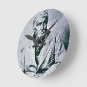 Jesse Chisholm (b/wの写真) ラウンド壁時計 (傾斜)