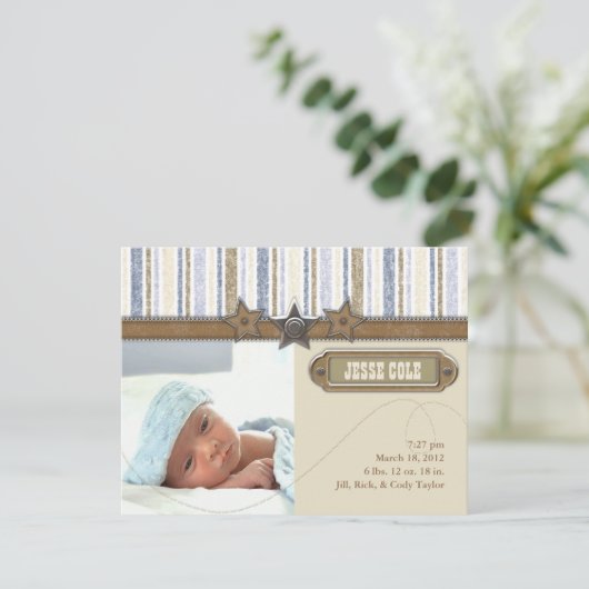 Jesse Colseの誕生発表 案内状 (スタンド正面)