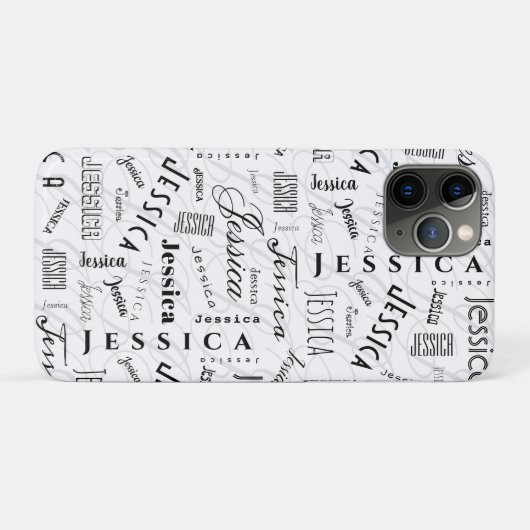 Jessica Custom Name Black White Case-Mate iPhoneケース (裏面(横))