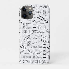 Jessica Custom Name Black White iPhone 11 Proケース