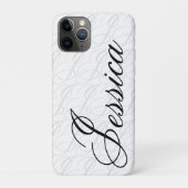 Jessica Custom Name Elegant Script Black White Case-Mate iPhoneケース (裏)