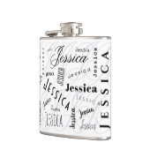 Jessica Custom Name Typography Vinyl Wrapped Flask フラスク (左)