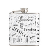 Jessica Custom Name Typography Vinyl Wrapped Flask フラスク (正面)