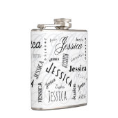Jessica Custom Name Typography Vinyl Wrapped Flask フラスク (右)