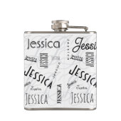 Jessica Custom Name Typography Vinyl Wrapped Flask フラスク (裏面)