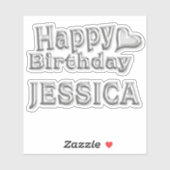 Jessica Happy Birthday silver Aufkleber Sticker シール (シート)