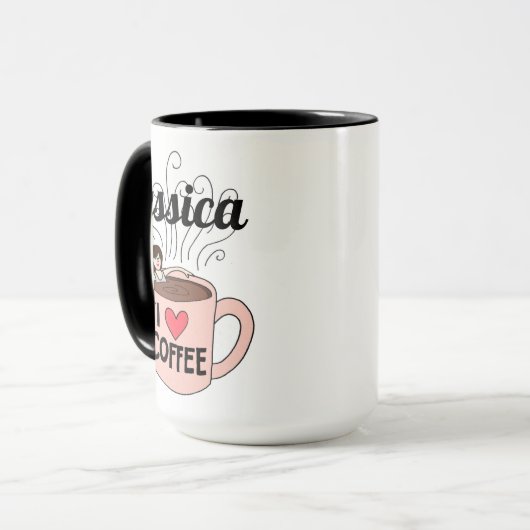 Jessica Loves Coffee Mug マグカップ (正面左)
