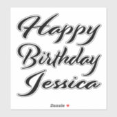 Jessica Name Vorname black Sticker Geburtstag シール (シート)